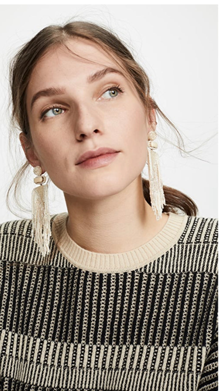 Jody Beaded Fringe Drop Earring