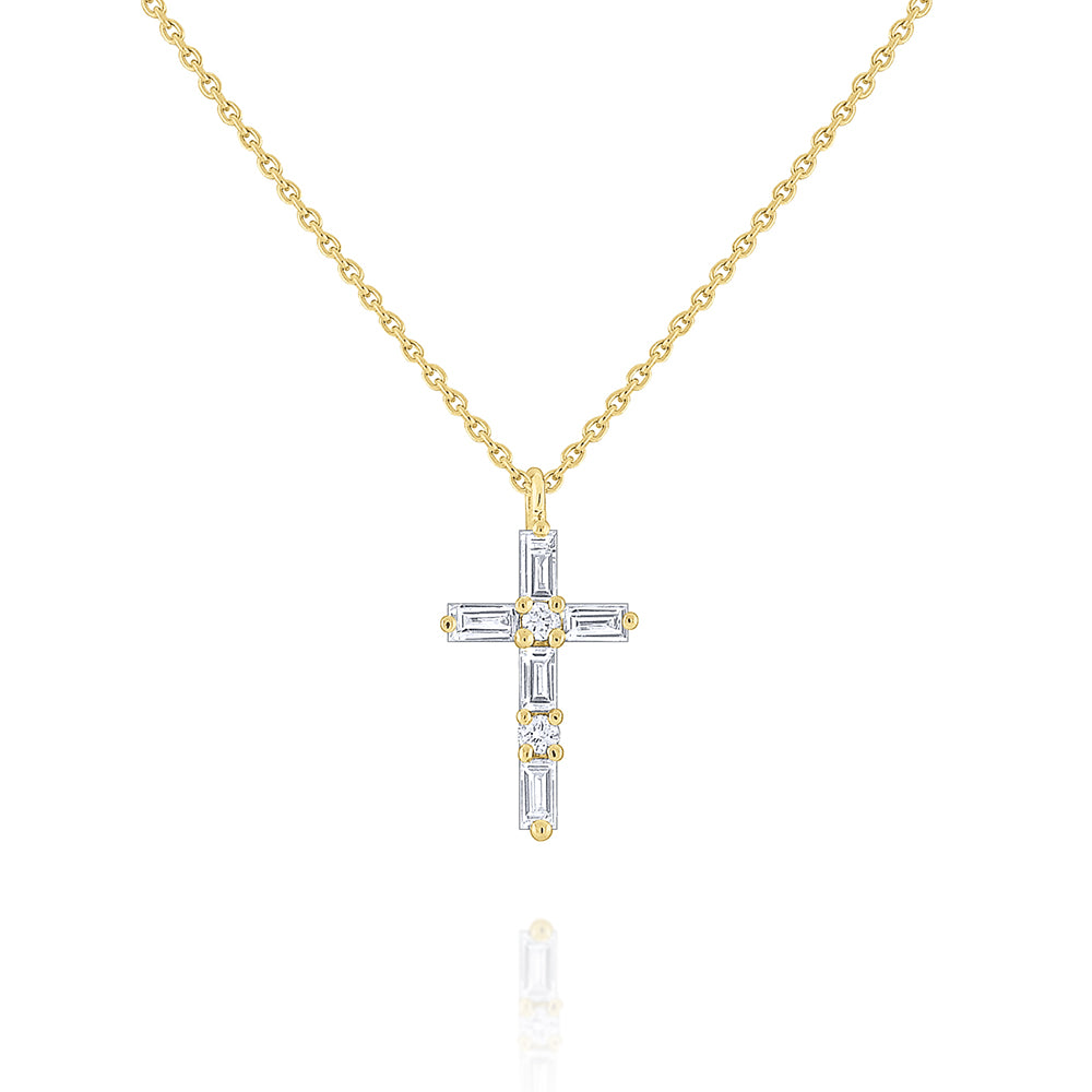 Assorted Diamond/14k Gold Cross Necklaces