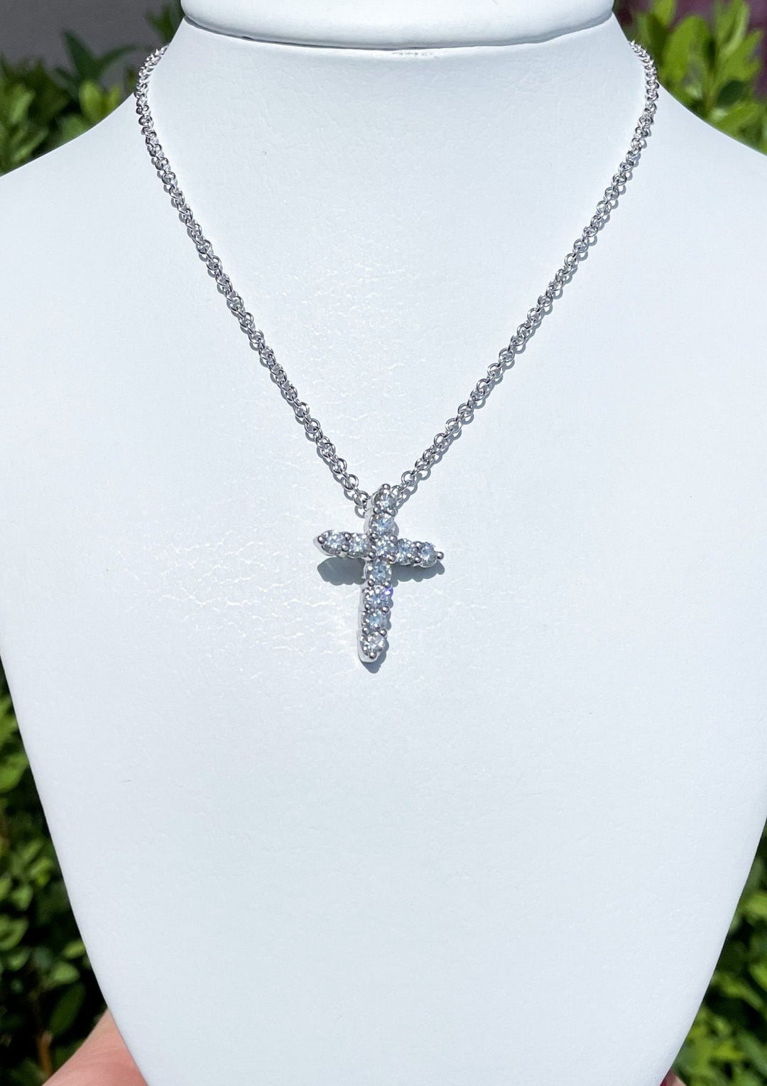 14K Diamond Cross Pendant Necklace