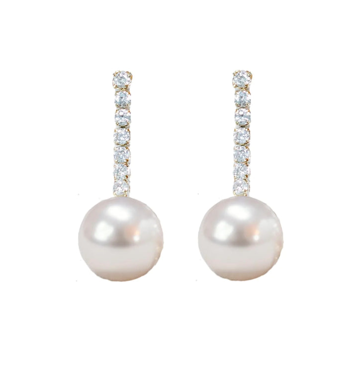 Swingy Crystal Pearl Drop Earrings
