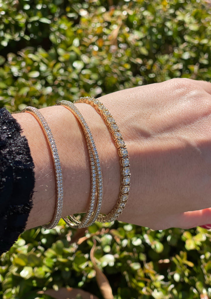 14k Yellow Gold and Diamond Tennis Bracelet