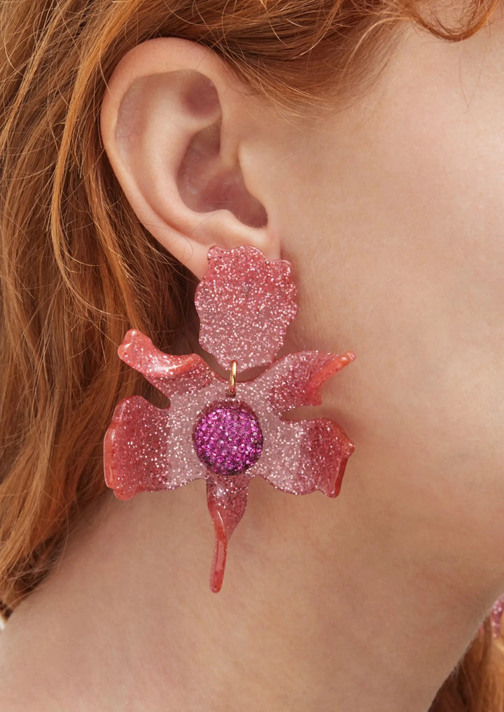 Crystal Lily Earring | Pink