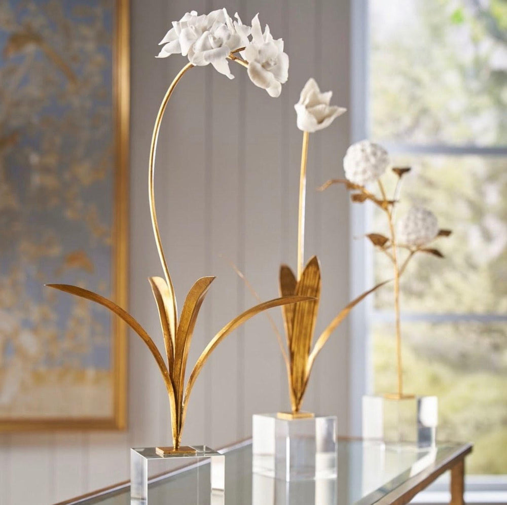 Porcelain Tulip on Acrylic Base - Charlotte's Inc